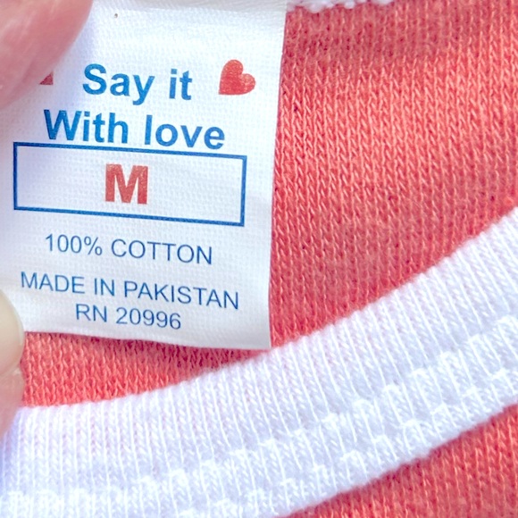 NWOT 2-pc Girls size M “Say it With Love” brand coordinating coral top/panty set - Picture 3 of 4